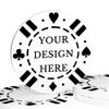 100 Custom Poker Chips - Plastic Poker Chips with Double-Sided UV Full Color Printing, Personalized with Logo Photo Text, Drink Tokens for Bar, Party, Company Promotions & Gifts, 9 Colors (White) view 1