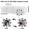 100 Custom Poker Chips - Plastic Poker Chips with Double-Sided UV Full Color Printing, Personalized with Logo Photo Text, Drink Tokens for Bar, Party, Company Promotions & Gifts, 9 Colors (White) view 3