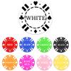 100 Custom Poker Chips - Plastic Poker Chips with Double-Sided UV Full Color Printing, Personalized with Logo Photo Text, Drink Tokens for Bar, Party, Company Promotions & Gifts, 9 Colors (White) view 4