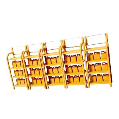 Chosertory 5-piece Oil Drum Shelf Model Miniature Workshop Accessory Set Decorative Garage Model Kit for Playroom Model Makers Workshop Collection Presentation, Yellow