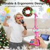 Karaoke Machine Toy with Light, Adjustable Stand, Built-in Music, Colorful Lights, and Echo Effects, Suitable for Kids 3-12 with Echo Effect (Blue) view 2