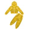 2Pcs Girls Dance Outfits Cropped Sequin Jacket Pants Set, Kids Hip Hop Dance Clothes for 80s 90s Party(Yellow, 5-6 Years) view 4