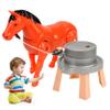 AwnsIMfreien Horses Toys, Horse Toy Electric Rotating Kids Horse Toys with Mill & Flexible Joint Rechargeable Realistic Grinding Fun Playset for Girls Boys, Play view 1