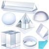 7 PCS K9 Optical Crystal Prism & Lens Set, 50mm Cube/Pyramid/Dome/Right-Angle/150mm Equilateral Prism, Biconvex/Biconcave Lens, for Photography Teaching Entertainment view 1
