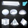 7 PCS K9 Optical Crystal Prism & Lens Set, 50mm Cube/Pyramid/Dome/Right-Angle/150mm Equilateral Prism, Biconvex/Biconcave Lens, for Photography Teaching Entertainment view 3