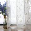HooHero White Nordic Beautiful Floral Embroidery Design 50 Width Sheer Curtains Rod Pocket Home Decoration for Kids Nursery Room view 3