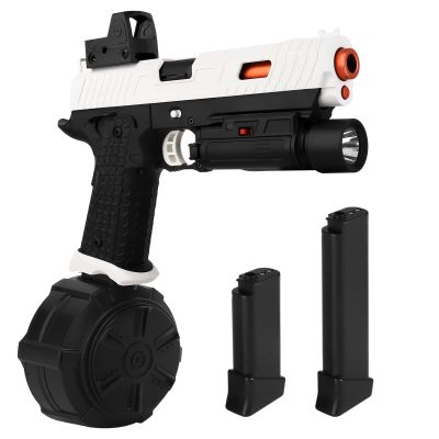 Gel Blaster X5,Full Auto Splatter-Blaster for Ages 14 & Up and Adults with Drum,Long Hopper,Safety Light and Goggles for Activities Team Game,White