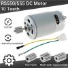 10 Teeth RS550 DC Motor 12V /24V High Speed Electric 8.6/9.6/10mm Tooth Kids Ride On Car SUV Parts for Remote Control(Medium Teeth,18000RPM,24V) view 2