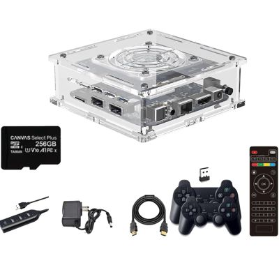 AMQYDT Super Console X PRO Plus, Retro Game Console 256GB Built-in 50,000+ Games with 2 Wireless Controllers, Compatible with PS1/PSP/MAME, Video Game Console Systems for 4K TV HD/AV Outp