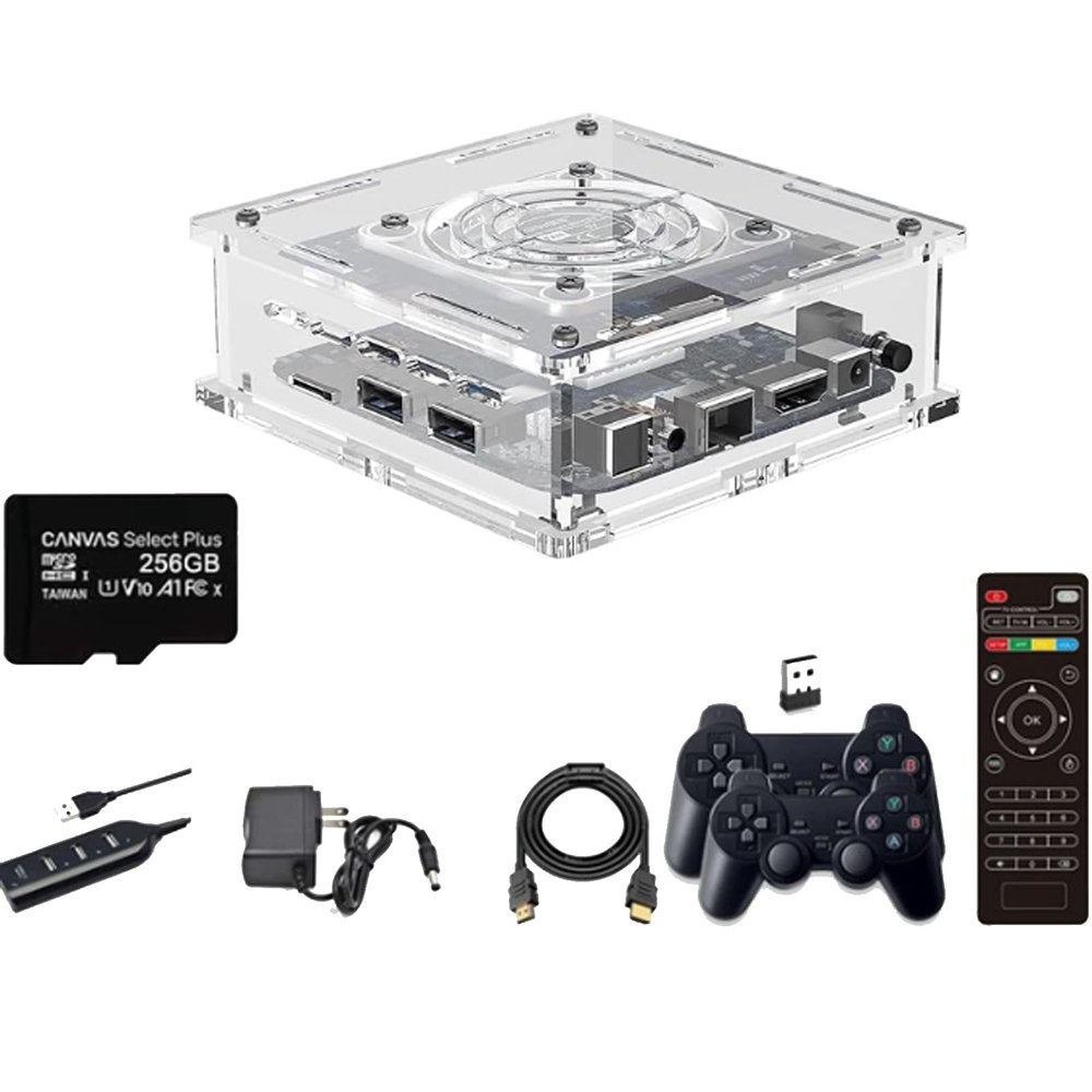 AMQYDT Super Console X PRO Plus, Retro Game Console 256GB Built-in 50,000+ Games with 2 Wireless Controllers, Compatible with PS1/PSP/MAME, Video Game Console Systems for 4K TV HD/AV Outp