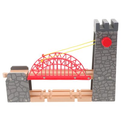 TOYANDONA Wooden Train Track Accessories - Suspension Railway Bridge Wooden Train Bridge Model Wood Track Expansion for Railway Accessories