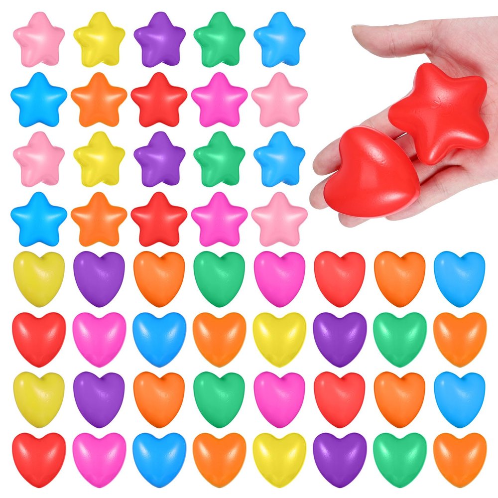 ARTIBETTER 100pcs Star-Shaped Ocean Balls Heart-Shaped Pool Balls Creative Swimming Toys Educational Play for Kids Party