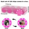100 Custom Poker Chips - Plastic Poker Chips with Double-Sided UV Full Color Printing, Personalized with Logo Photo Text, Drink Tokens for Bar, Party, Company Promotions & Gifts, 9 Colors (Rose Red) view 3