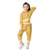 2Pcs Girls Dance Outfits Cropped Sequin Jacket Pants Set, Kids Hip Hop Dance Clothes for 80s 90s Party(Black, 7-8 Years) view 1