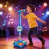 Star Microphone with Stand Karaoke Machine for Girls,Standing Microphones for Singing, Sparkle and Sing,Microphone Toy,Musical Toy for Fun Sound Effects view 2