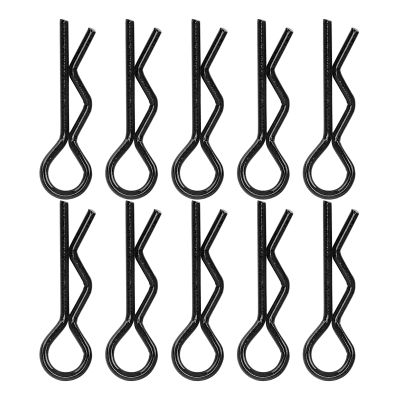 Acouto RC Car Clips 10Pcs 7MM RC Car RShape Metal Body Clips Pins 1/5 1/6 /8 / Body Vehicle Bodies & Scale Accessories (Black)
