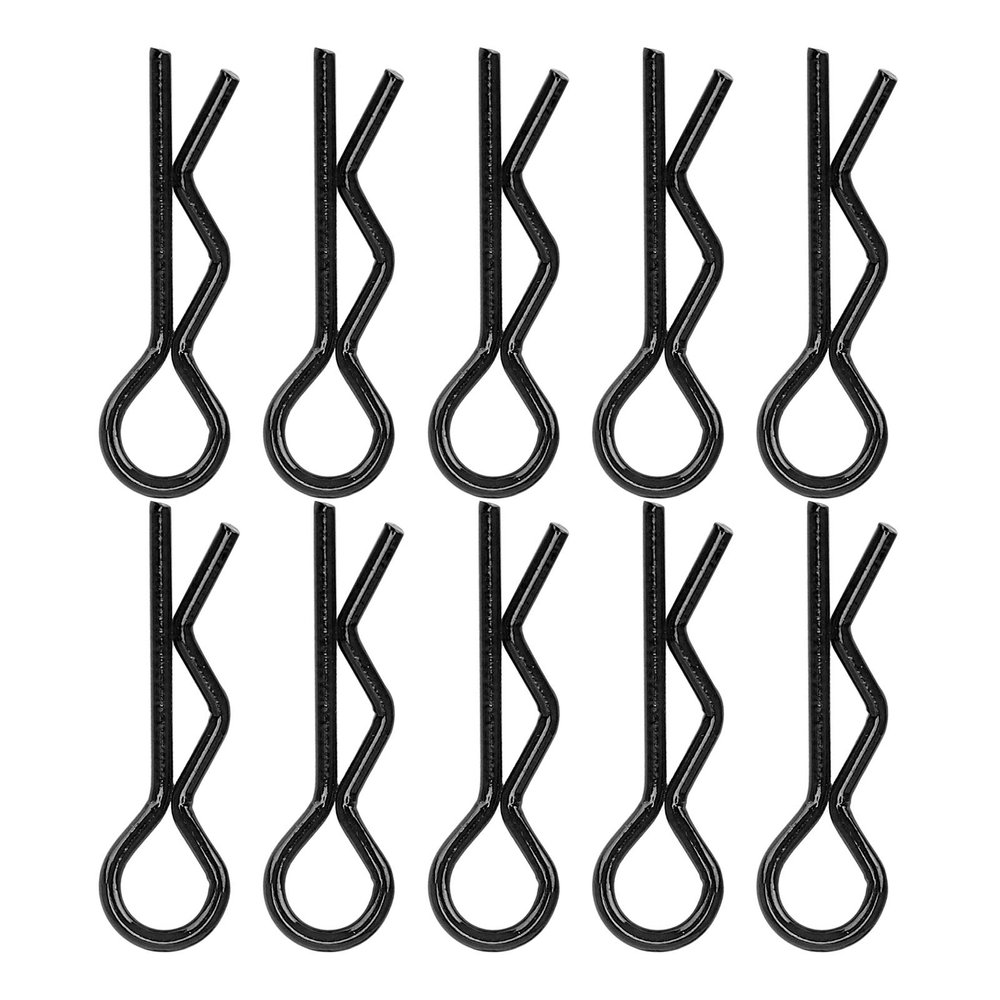 Acouto RC Car Clips 10Pcs 7MM RC Car RShape Metal Body Clips Pins 1/5 1/6 /8 / Body Vehicle Bodies & Scale Accessories (Black)