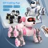 ATNMGYT DIY Coding Pup Interactive Robot Dog Toy, Remote Control Smart Pet with Touch Sensing, Lighting, Music, Stories, Stunt Actions, Educational STEM Toy for Kids, 18cm x 19cm (Pink) view 2