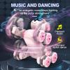 ATNMGYT DIY Coding Pup Interactive Robot Dog Toy, Remote Control Smart Pet with Touch Sensing, Lighting, Music, Stories, Stunt Actions, Educational STEM Toy for Kids, 18cm x 19cm (Pink) view 4