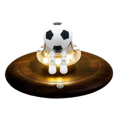 Levitating Display, Magnetic Levitation Display Stand Levitating Desk Decor for Miniature Sport Balls 360 Floating Rotating Sports Figurines for Home Office, Teens Boys (Soccer)
