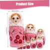Bemonew 10PCS Russian Nesting Dolls Set Wooden Matryoshka Doll Set with Charming Printing Effortless Disassembly & Assembly Nesting Dolls for Collection Decoration view 3