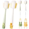 2 PCS 5 in 1 Bottle Cleaning Brush, Multifunctional Cleaning Brush, Deep Clean Narrow Bottle Necks and Straws, Efficient Bottle Scrubber Brush for Home and Travel Use (Green and Yellow) view 1