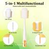 2 PCS 5 in 1 Bottle Cleaning Brush, Multifunctional Cleaning Brush, Deep Clean Narrow Bottle Necks and Straws, Efficient Bottle Scrubber Brush for Home and Travel Use (Green and Yellow) view 3