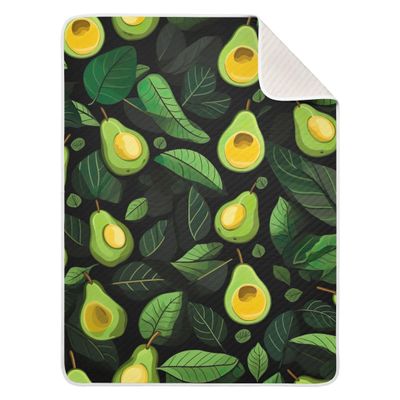xigua Avocado Pattern Baby Blanket for Newborn Boys Girls, Soft Warm Bed Throws Blanket, Cozy Reversible Newborn Receiving Blanket 30 x 40 Inch