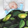 xigua Avocado Pattern Baby Blanket for Newborn Boys Girls, Soft Warm Bed Throws Blanket, Cozy Reversible Newborn Receiving Blanket 30 x 40 Inch view 4