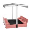 Wooden Sand Box with Cover,Sandbox with Lid Foldable Beench Seats,Sand Boxes for Backyard Garden, Beach Patio Outdoor (Sandbox-P) view 1