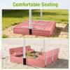 Wooden Sand Box with Cover,Sandbox with Lid Foldable Beench Seats,Sand Boxes for Backyard Garden, Beach Patio Outdoor (Sandbox-P) view 4