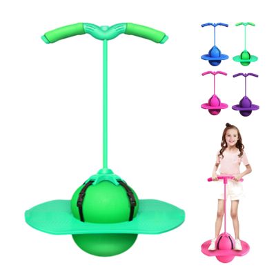 Balance Jumping Ball, Jumping Hopping Ball, Pogo Jumper with Handle and Ball Pump,High Jump Toy Bounce Jump Trick Board Pogo Bouncing Ball Safe and Fun Pogo Stick for Adults (Green)