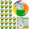 24 Set End of the Year Gifts 8inch Beach Ball with Inspirational Card Inflatable Beach Ball Summer Graduation Student Gifts Bulk from Teacher School Classroom Prizes Goodie Bag Pool Party Supplies view 1
