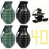 Sratte 4 Pcs Toy Hand Grenade for Cs Game with 20 Round Foam Ammo Model Tactical Fake Grenade for 14+ and Adults Outdoor Army Military Camo Party Favors Pretend Role Play Prop Game(Black, Green) view 1