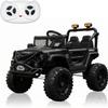 12V Kids' Electric Off-Road Ride-On Vehicle - Four-Wheel Suspension Off-Roader with 2.4G Remote Control, Dual Doors, Music, Cool LED Lights, for Boys & Girls (Black) view 1