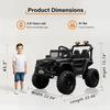 12V Kids' Electric Off-Road Ride-On Vehicle - Four-Wheel Suspension Off-Roader with 2.4G Remote Control, Dual Doors, Music, Cool LED Lights, for Boys & Girls (Black) view 2