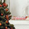 Beavorty Christmas Wooden Train 4-Section Winter Wonderland Wooden Mini Train Set Adornment Table Ornament for Christmas Party Decorations Under Tree Pink Winter Wonderland view 4