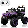 12V Kids' Electric Off-Road Ride-On Vehicle - Four-Wheel Suspension Off-Roader with 2.4G Remote Control, Dual Doors, Music, Cool LED Lights, for Boys & Girls (Purple) view 1