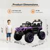 12V Kids' Electric Off-Road Ride-On Vehicle - Four-Wheel Suspension Off-Roader with 2.4G Remote Control, Dual Doors, Music, Cool LED Lights, for Boys & Girls (Purple) view 2