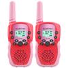 LOUKIENE Walkie Talkies for Kids 22 Channels 2 Way Radio Toy, Toys for 3-12 Year Old Boys Girls, with Backlit LCD Flashlight, 3 Kilometer Range for Outside, Camping, Hiking (1 Pair, Red Pink) view 1
