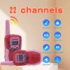 LOUKIENE Walkie Talkies for Kids 22 Channels 2 Way Radio Toy, Toys for 3-12 Year Old Boys Girls, with Backlit LCD Flashlight, 3 Kilometer Range for Outside, Camping, Hiking (1 Pair, Red Pink) view 2