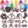 16 Pack Easter Eggs Filled with Brain Teaser Puzzles Toys, Easters Basket Stuffers for Kids Teens Adults, Easters Egg Fillers for Kids Boys Girls, Easter Eggs Hunt Game, Classroom Prize Supplies view 1