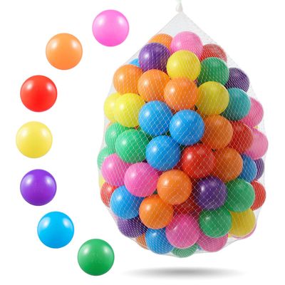 FHRILEK 200PCS Ball Pit Balls, 2.2 Inch BPA-Free Non-Toxic Crush-Proof Ocean Balls, 7 Colors Rainbow Play Balls for Kids, for Play Tent & Party Decoration