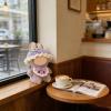 10cm (4 Inch) Doll Clothes ,Hand Knitted Designer Outfit for 10cm Mini Dolls , Stylish Adorable 2-Piece Set with Hat+ Drool Bib, Kawaii Doll Clothes Accessories, Needlework Crafts (NO Doll) Purple view 3