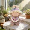 10cm (4 Inch) Doll Clothes ,Hand Knitted Designer Outfit for 10cm Mini Dolls , Stylish Adorable 2-Piece Set with Hat+ Drool Bib, Kawaii Doll Clothes Accessories, Needlework Crafts (NO Doll) Purple view 4