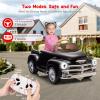 12V Kids Electric Ride-on Car, Licensed Chevrolet 3100 Truck Toy, 2.4g Remote Control, 3 Speeds, Spring Suspension, LED Lights & Music, Retro Style Gift for Ages 3-8 view 4
