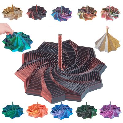 3D Expanded Sensory Fidget Star with Handle,Stress-Relief for Adults,Multi-Color Entertainment Pack for Mesmerizing Fun (Black-Red, Large)