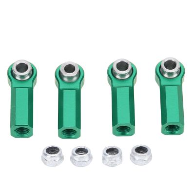 4 Pcs RC Link Rod End M4 Thread CW 7mm Ball Joint Head, High Strength Alloy RC Ball Joint Head for 1/10 Model Car, Durable RC Linkage Rod End with Anti Corrosive Coating, Perfect f (Green)