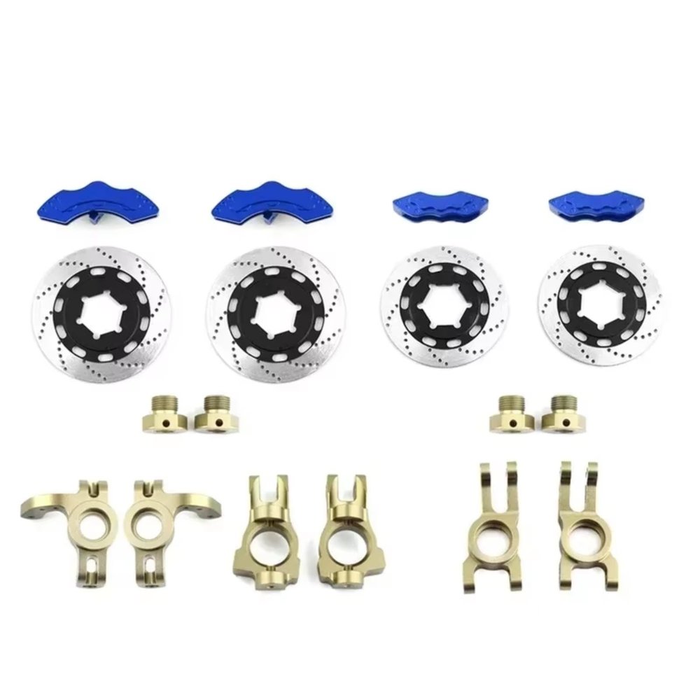 RC Toys Models For KM Raytheon For Rally Car C3 E8414 E8415 1/7 RC Car Upgrade Accessories 1 Set Disc Brake Set Caliper(Blue brown)
