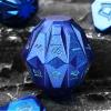 FONVGOGO Metal DND Dice Set - 7 Pcs Unique Cool Polyhedral D and D Dice with Cardboard Box for Dungeon and Dragons, RPG, Tabletop, Role Playing Games (Blue Blue) view 2